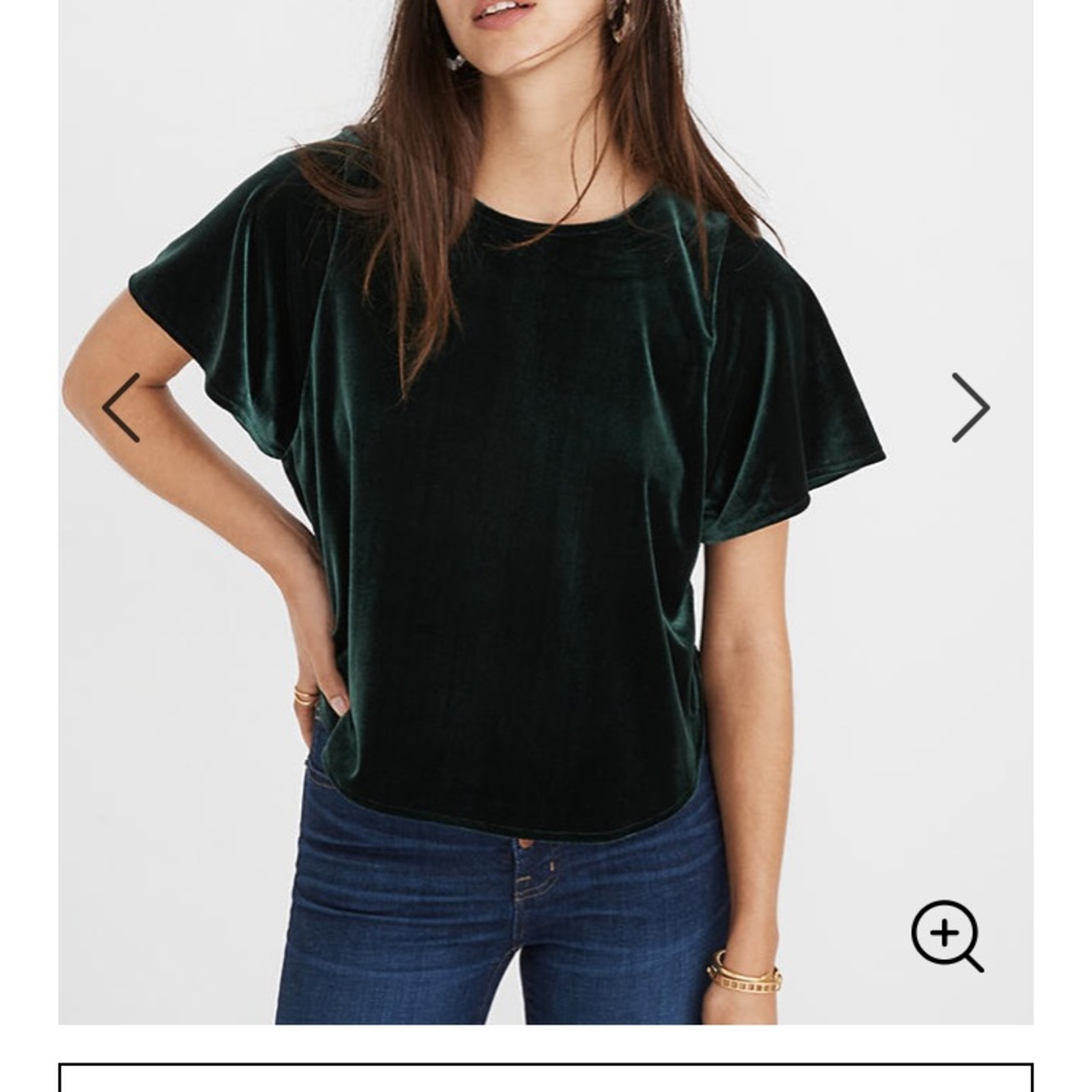 LIKE NEW Madewell Velvet Butterfly Top - Size XS